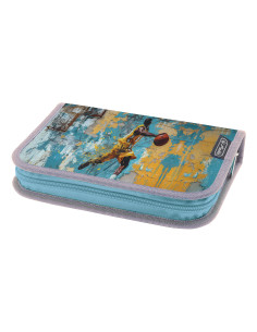 400198268,Penar neechipat cu 1 clapa, fermoar ascuns, interior textil, dimensiune 13.5 x 19.5 x 3 cm, motiv basketball