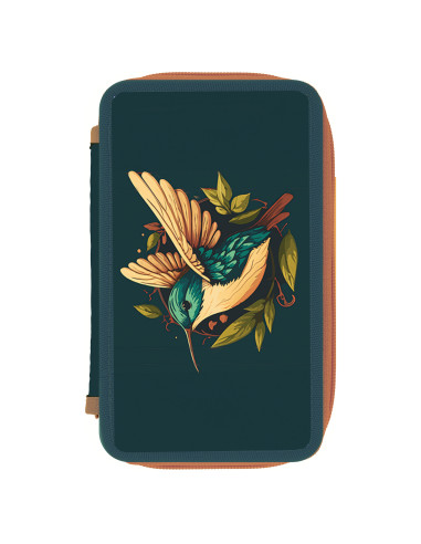 400198296,Penar neechipat,2 fermoare, fermoar mare, interior textil, dimensiune 20 x 13 x 4.5 cm, motiv colibri