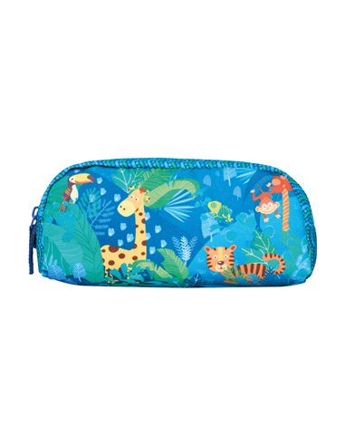 Penar tip etui, 1 compartiment, motiv jungle safari