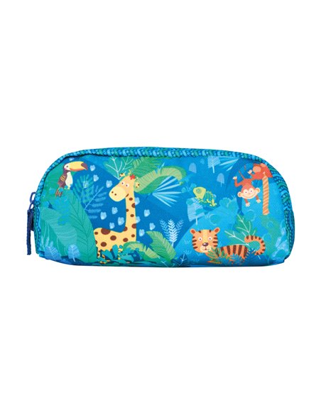 Penar tip etui, 1 compartiment, motiv jungle safari