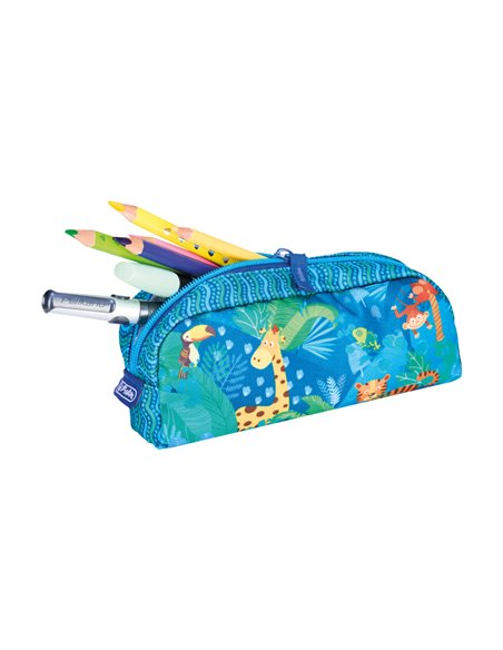 Penar tip etui, 1 compartiment, motiv jungle safari