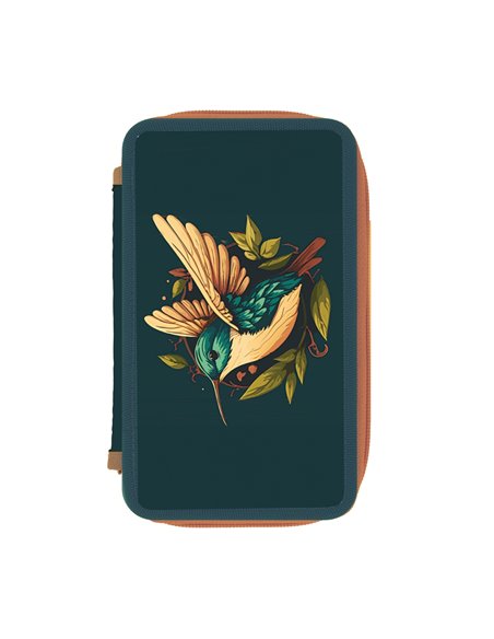 Penar neechipat cu 2 fermoare Herlitz 400198296, Motiv colibri