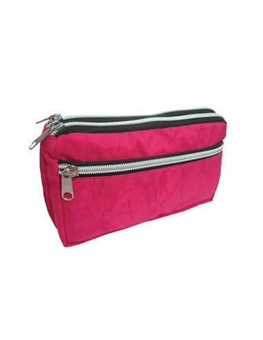 Penar borseta cu 3 fermoare S-COOL SC3117 Classic, Roz
