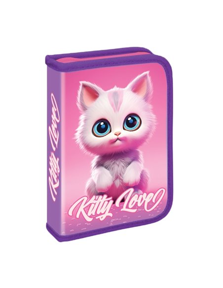 Penar neechipat 1 fermoar, 2 extensii S-COOL SC2930, Motiv kitty love Penar neechipat 1 fermoar, 2 extensii S-COOL SC2930, Motiv kitty love