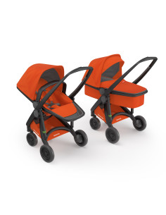 KC-ABCDBLACKORANV16,Carucior 2 in 1, greentom, 100% ecologic, black orange