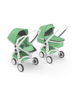 KC-ABCDWHITEMINT,Carucior 2 in 1, greentom, 100% ecologic, white mint