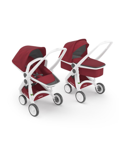 KC-ABCDWHITECHERRY,Carucior 2 in 1, greentom, 100% ecologic, white cherry