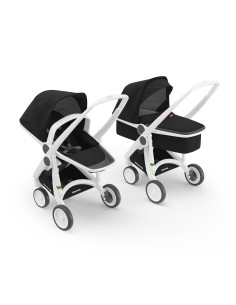 KC-ABCDWHITEBLACK,Carucior 2 in 1, greentom, 100% ecologic, white black