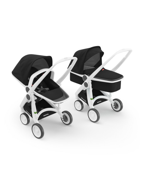 KC-ABCDWHITEBLACK,Carucior 2 in 1, greentom, 100% ecologic, white black