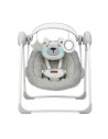 KC-BULE00015,Leagan pentru bebelusi, momi liss bear, gri/turcoaz, 5 viteze de balansare, cronometru, alimentare baterii, 8 melod