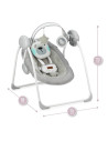 KC-BULE00015,Leagan pentru bebelusi, momi liss bear, gri/turcoaz, 5 viteze de balansare, cronometru, alimentare baterii, 8 melod