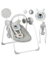 KC-BULE00014,Leagan pentru bebelusi, momi liss bear pink, 5 viteze de balansare, cronometru, alimentare baterii, 8 melodii, 2 ju
