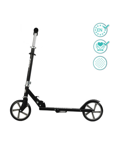 KC-HUBA00009,Trotineta freestyle, qkids, weiss black, ghidon reglabil pe 3 trepte, amortizor easy&ampup, platforma anti-derapant