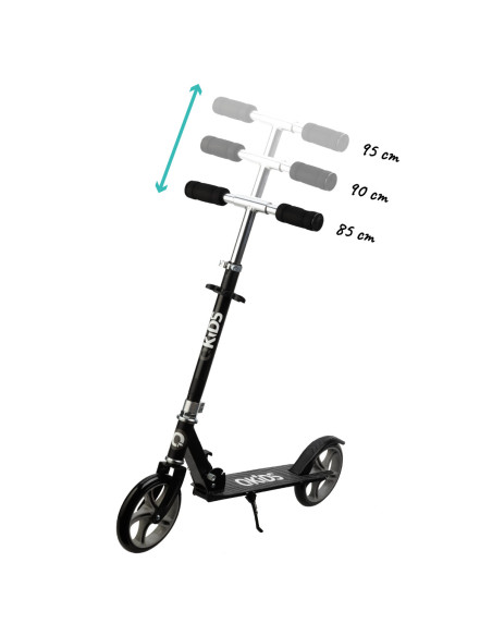 KC-HUBA00009,Trotineta freestyle, qkids, weiss black, ghidon reglabil pe 3 trepte, amortizor easy&ampup, platforma anti-derapant
