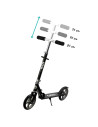 KC-HUBA00009,Trotineta freestyle, qkids, weiss black, ghidon reglabil pe 3 trepte, amortizor easy&ampup, platforma anti-derapant