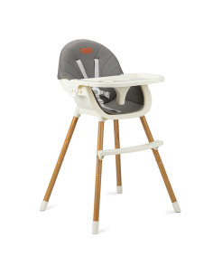 KC-KRKA00034,Scaun de masa copii momi reki, piele ecologica, dark grey