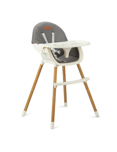 KC-KRKA00034,Scaun de masa copii momi reki, piele ecologica, dark grey