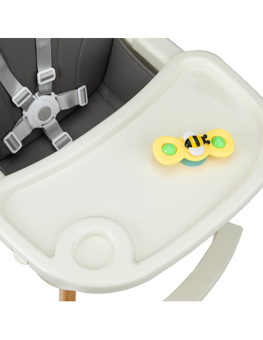 KC-KRKA00034,Scaun de masa copii momi reki, piele ecologica, dark grey