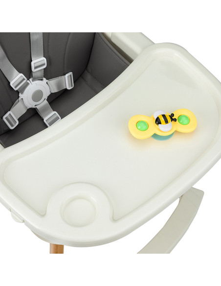 KC-KRKA00034,Scaun de masa copii momi reki, piele ecologica, dark grey