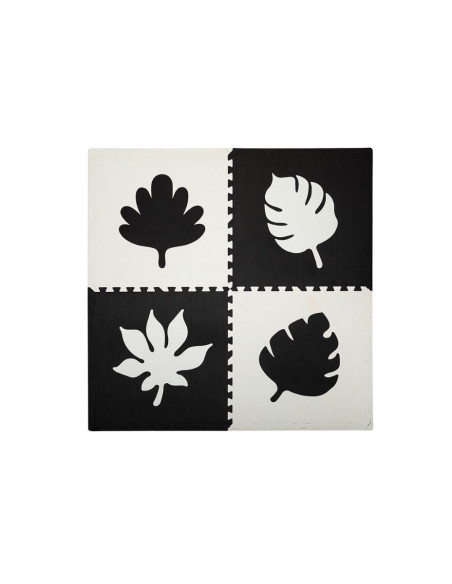 KC-AKCE00028,Covoras de joaca puzzle 120x120 cm momi, feli - black