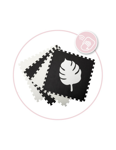 KC-AKCE00028,Covoras de joaca puzzle 120x120 cm momi, feli - black