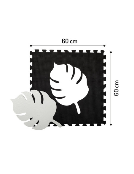 KC-AKCE00028,Covoras de joaca puzzle 120x120 cm momi, feli - black