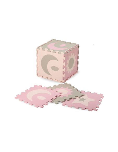KC-AKCE00030,Covoras de joaca puzzle 93x93 cm momi, nebe - pink