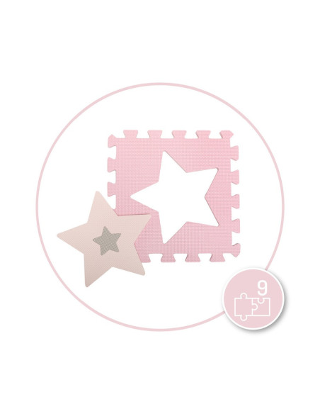 KC-AKCE00030,Covoras de joaca puzzle 93x93 cm momi, nebe - pink