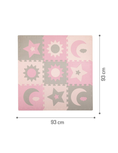 KC-AKCE00030,Covoras de joaca puzzle 93x93 cm momi, nebe - pink