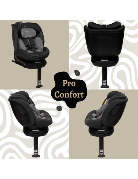 KC-AK275947,Scaun auto appekids, i-size, 40-150 cm, rear facing 360°, pro confort - grey