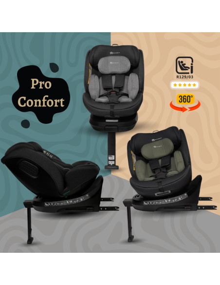 KC-AK275954,Scaun auto appekids, i-size, 40-150 cm, rear facing 360°, pro confort - green