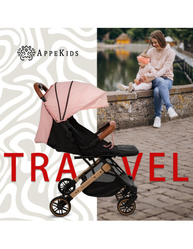 KC-AK275923,Carucior sport appekids travel, ultracompact, tip troller - pink