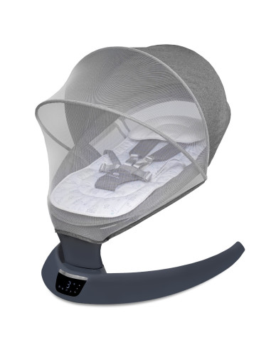 KC-AK275961,Leagan electric pentru bebelusi, cu spatar reglabil si senzor de miscare, appekids evoque - powder grey