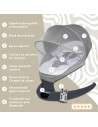 KC-AK275961,Leagan electric pentru bebelusi, cu spatar reglabil si senzor de miscare, appekids evoque - powder grey