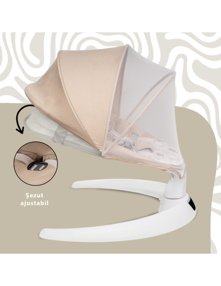 KC-AK275978,Leagan electric pentru bebelusi, cu spatar reglabil si senzor de miscare, appekids evoque - bubble beige KC-AK275978,Leagan electric pentru bebelusi, cu spatar reglabil si senzor de miscare, appekids evoque - bubble beige