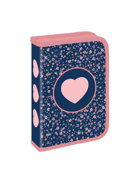 Penar neechipat 1 fermoar, 2 extensii S-COOL SC2929, Motiv pink heart Penar neechipat 1 fermoar, 2 extensii S-COOL SC2929, Motiv pink heart