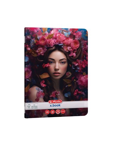 Set 10 x Caiet dictando Herlitz A5, 48 file, 70g/mp, colturi rotunjite, Motiv Beauty