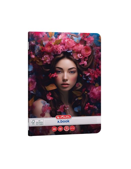 Set 10 x Caiet dictando Herlitz A5, 48 file, 70g/mp, colturi rotunjite, Motiv Beauty