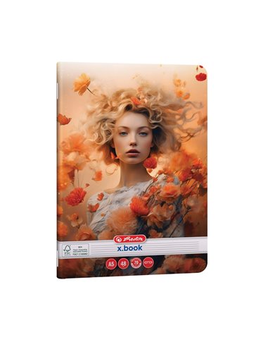 Set 10 x Caiet dictando Herlitz A5, 48 file, 70g/mp, colturi rotunjite, Motiv Beauty