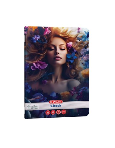 Set 10 x Caiet dictando Herlitz A5, 48 file, 70g/mp, colturi rotunjite, Motiv Beauty