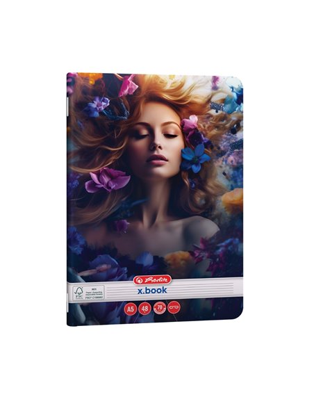 Set 10 x Caiet dictando Herlitz A5, 48 file, 70g/mp, colturi rotunjite, Motiv Beauty