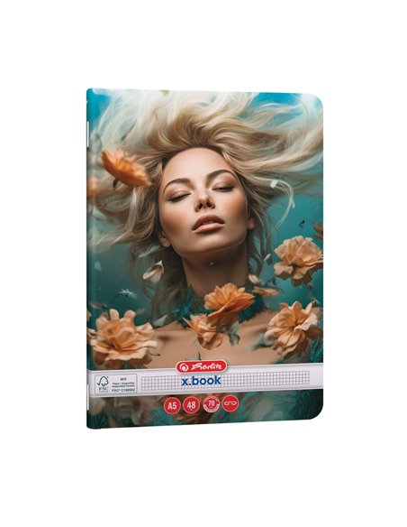 Set 10 x Caiet matematica Herlitz A5, 48 file, 70g/mp, colturi rotunjite, Motiv Beauty