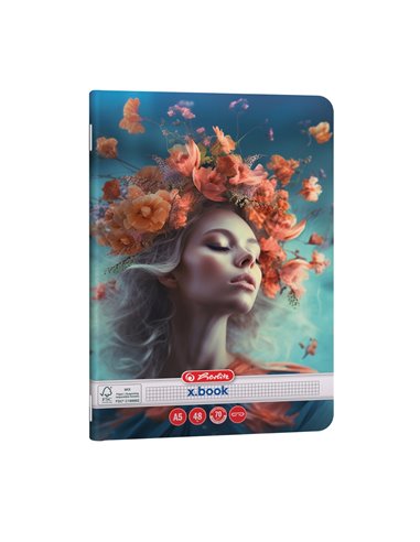 Set 10 x Caiet matematica Herlitz A5, 48 file, 70g/mp, colturi rotunjite, Motiv Beauty