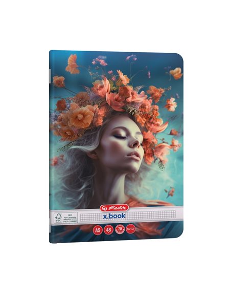 Set 10 x Caiet matematica Herlitz A5, 48 file, 70g/mp, colturi rotunjite, Motiv Beauty