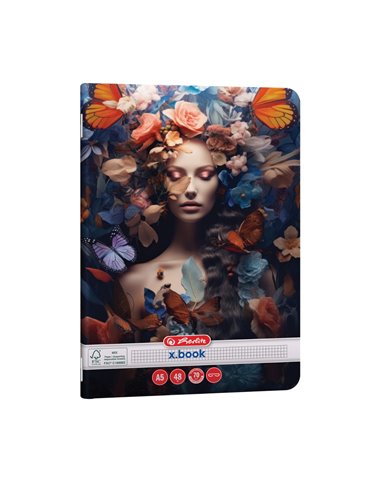 Set 10 x Caiet matematica Herlitz A5, 48 file, 70g/mp, colturi rotunjite, Motiv Beauty