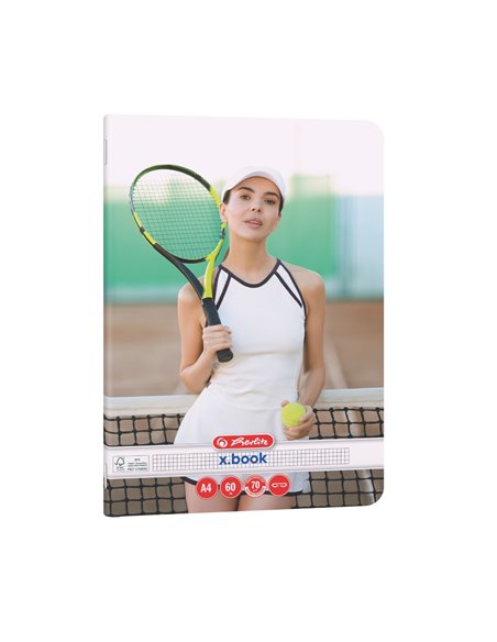 Caiet matematica Herlitz A4, 60 file, 70g/mp, colturi rotunjite, Motiv Sports