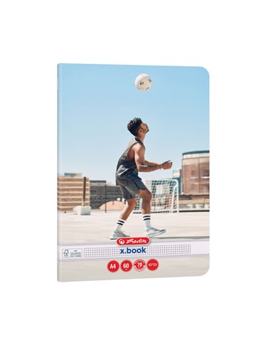 Caiet matematica Herlitz A4, 60 file, 70g/mp, colturi rotunjite, Motiv Sports