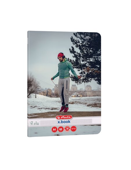 Caiet matematica Herlitz A4, 60 file, 70g/mp, colturi rotunjite, Motiv Sports