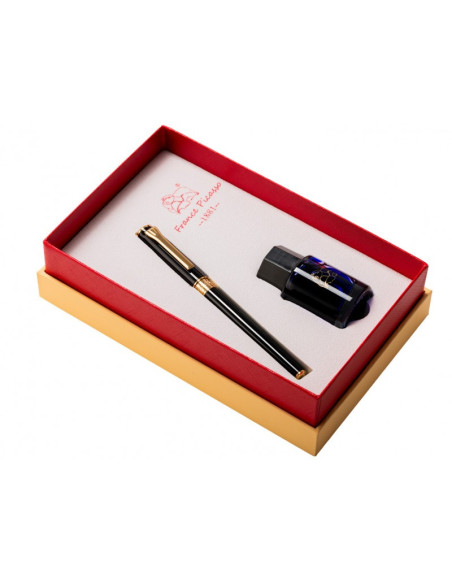 Set cadou stilou+calimara PICASSO 688S/N, Negru lucios