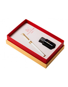 Set cadou stilou + calimara PICASSO 688S/W, Alb